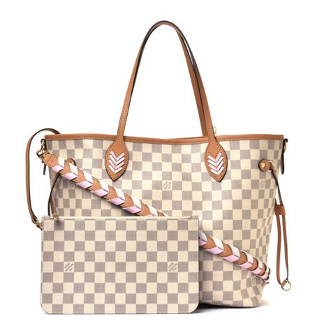 louis vuitton neverfull mm damier azur fake|louis vuitton neverfull braided strap.